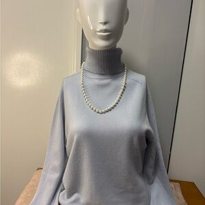 Women's Light Gray Turtleneck Sweater Cashmere